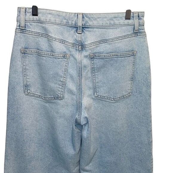 Talbots Womens High Rise Raw Hem Wide Leg Cropped Jeans Blue Light Wash Size 8 - Picture 4 of 9